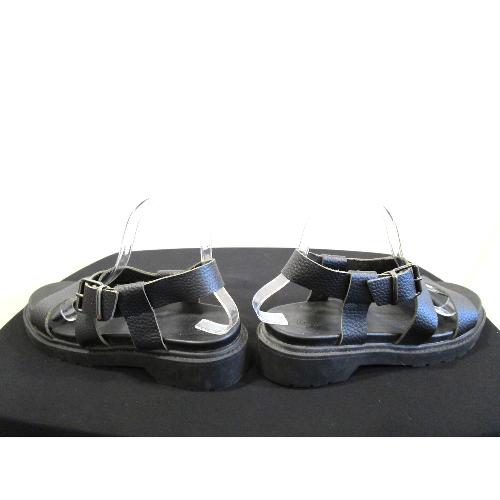 EUC! Urban Outfitters Black Leather Ankle Strap Platform Sandals Women Sz 10 - Picture 6 of 10